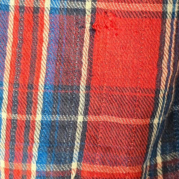 Marine Layer Shirt‎ Mens XL Red Blue Plaid Flannel Long Sleeve Button Up - Picture 4 of 13